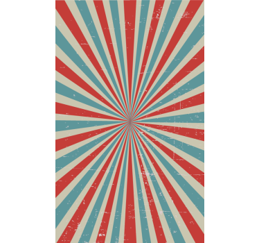 Blue and red retro pre-wash patter Rustic roller blind - TenStickers