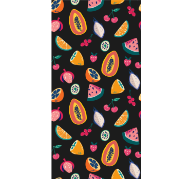 Colorful tropical motif fruit and vegetable roller blind - TenStickers