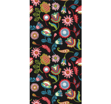 Colorful folk pattern Flower roller blind - TenStickers
