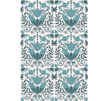 Pattern with Birds flowers and plants roller blind - TenStickers