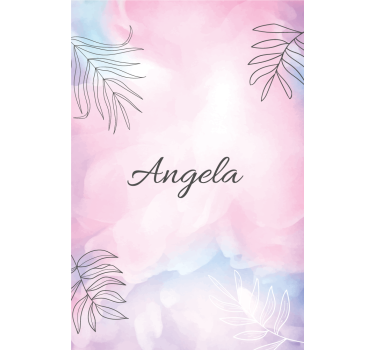 Name with palm leaves flower roller blind - TenStickers