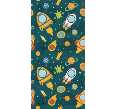 Space adventure theme children room roller blind - TenStickers