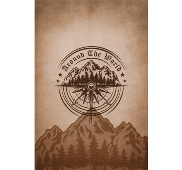 Mountain compass design living room roller blind - TenStickers