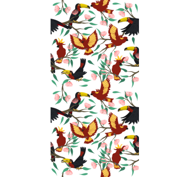 Tropical Bird Patterns animal roller blind - TenStickers