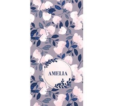 Pastel color hand painted flowers Personalized blind - TenStickers