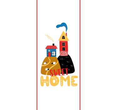 Charming house illustration text roller blind - TenStickers