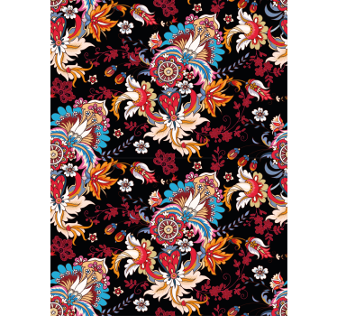 Vibrant Floral Motif flower roller blind - TenStickers