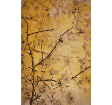 Cherry blossom in yellow Flower roller blind - TenStickers