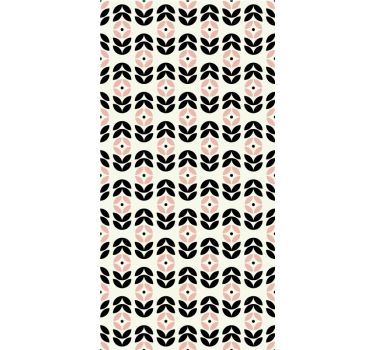 Geometric repetition beige flower roller blind - TenStickers