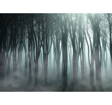 Misty Forest Silhouette tree roller blind - TenStickers
