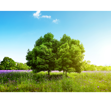 Lush Greenery Scene tree roller blind - TenStickers