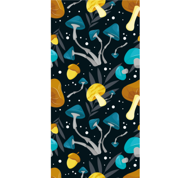 Vibrant Mushroom Motifs fruit and vegetable roller blind - TenStickers