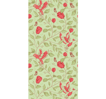 Hummingbirds and blooms flowers and plants roller blind - TenStickers