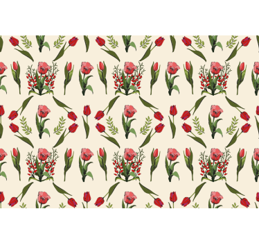 Elegant beige arrangement flower roller blind - TenStickers