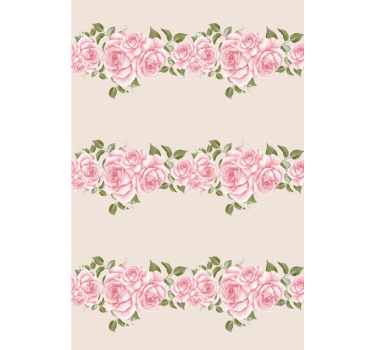 Vintage pink rose pattern Flowers and plant roller blind - TenStickers