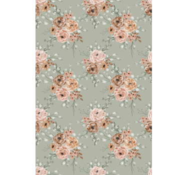 Beautiful beige arrangement flower roller blind - TenStickers