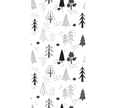 Stylised tree patterns scandinavian roller blind - TenStickers