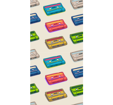 Colorful Cassette Tapes geek roller blind - TenStickers