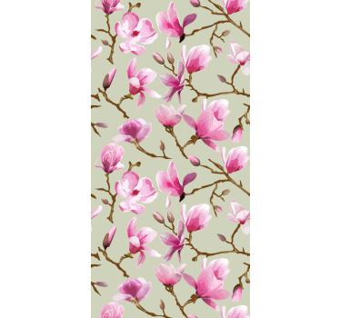 Pink mangolia bloom kitchen roller blind - TenStickers