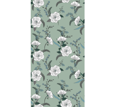 Magnolia Floral Pattern flowers and plants roller blind - TenStickers