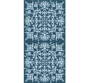 Flowers and plants roller blind in french blue pattern - TenStickers