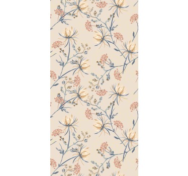 Floral Blossom Beige Pattern flowers and plants roller blind - TenStickers