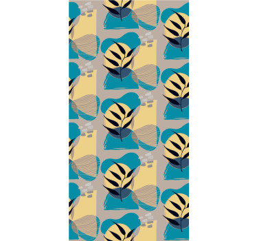 Stylised tropical leaves flowers and plants roller blind - TenStickers