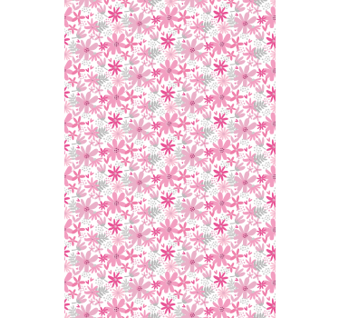 Pink flowers pattern kitchen roller blind - TenStickers