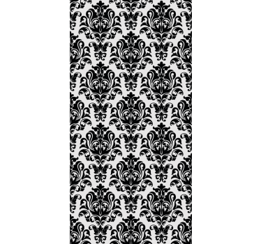 Black and white floral pattern classic roller blind - TenStickers