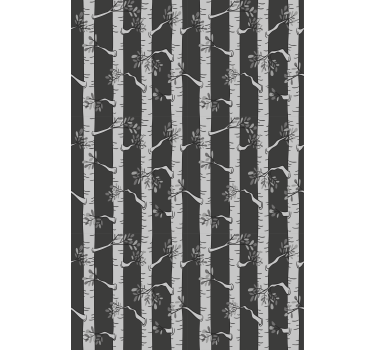 Birch Black and Grey Pattern tree roller blind - TenStickers