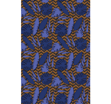 Blue tropical pattern flowers and plants roller blind - TenStickers