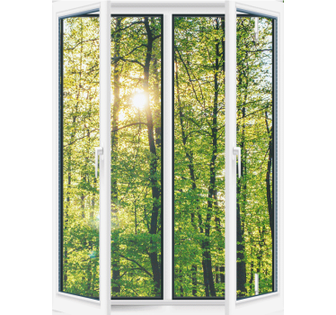 3D Open Window Forest Original blind - TenStickers