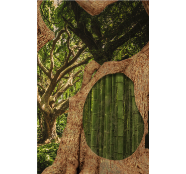 Bamboo Forest Scene tree roller blind - TenStickers