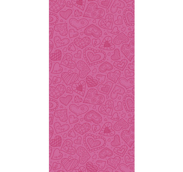 Pink hearts patterned romantic roller blind - TenStickers