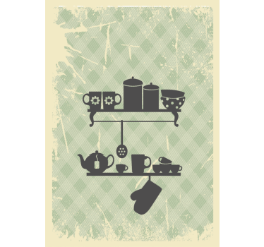 kitchen shelves roller blind - TenStickers