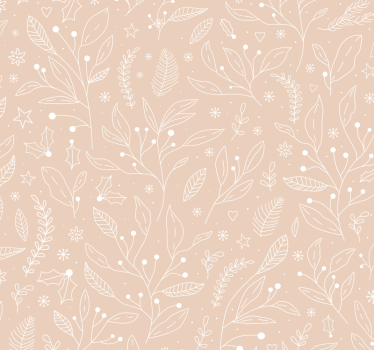 Christmas plants beige design window cover - TenStickers