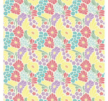 pastel flowers Living room blind - TenStickers