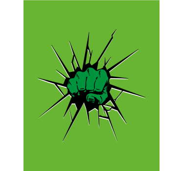 Green fist superhero kids window shade - TenStickers