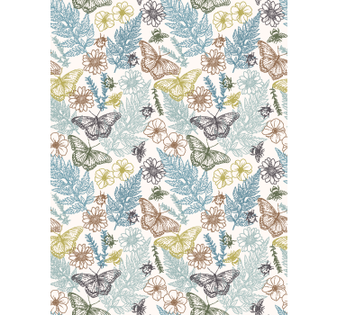 floral butterflies Butterfly blind - TenStickers