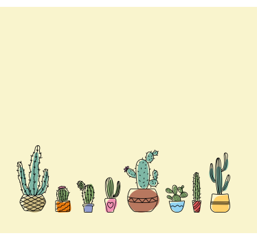 Drawn style cactus roller blind - TenStickers