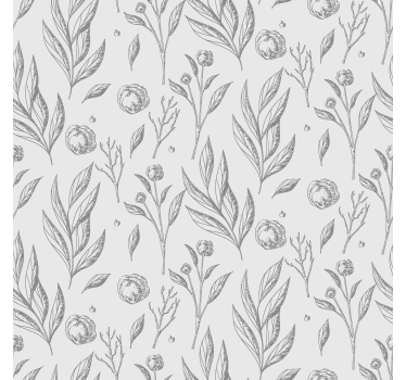 Gray floral pattern nordic roller blind - TenStickers