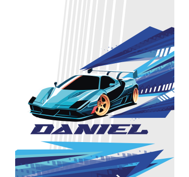 Blue race car custom window blind - TenStickers