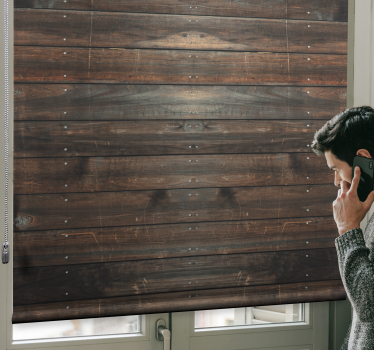 Wooden dark brown Rustic roller blind - TenStickers