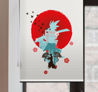 Anime fighter sunset illustration Original blind - TenStickers