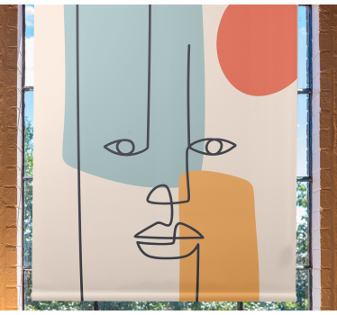 Artistic drawn face Blind art - TenStickers