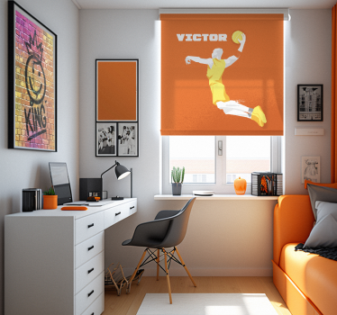 Basketball personalized name sports roller blind - TenStickers