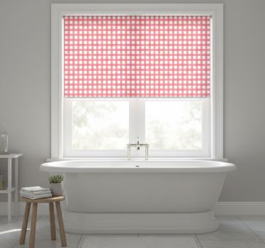 Bathroom roller blind checkered bath - TenStickers