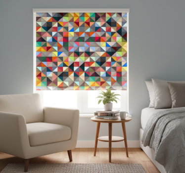 Bedroom roller blind in colorful mosaic - TenStickers
