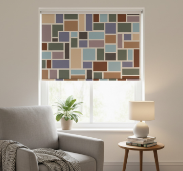 Bedroom roller blind in vibrant modern tile - TenStickers