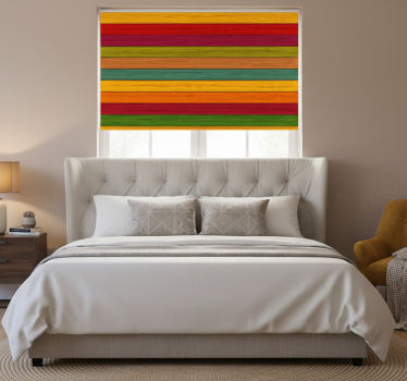 Bedroom roller blind multicolour wood texture carpet - TenStickers